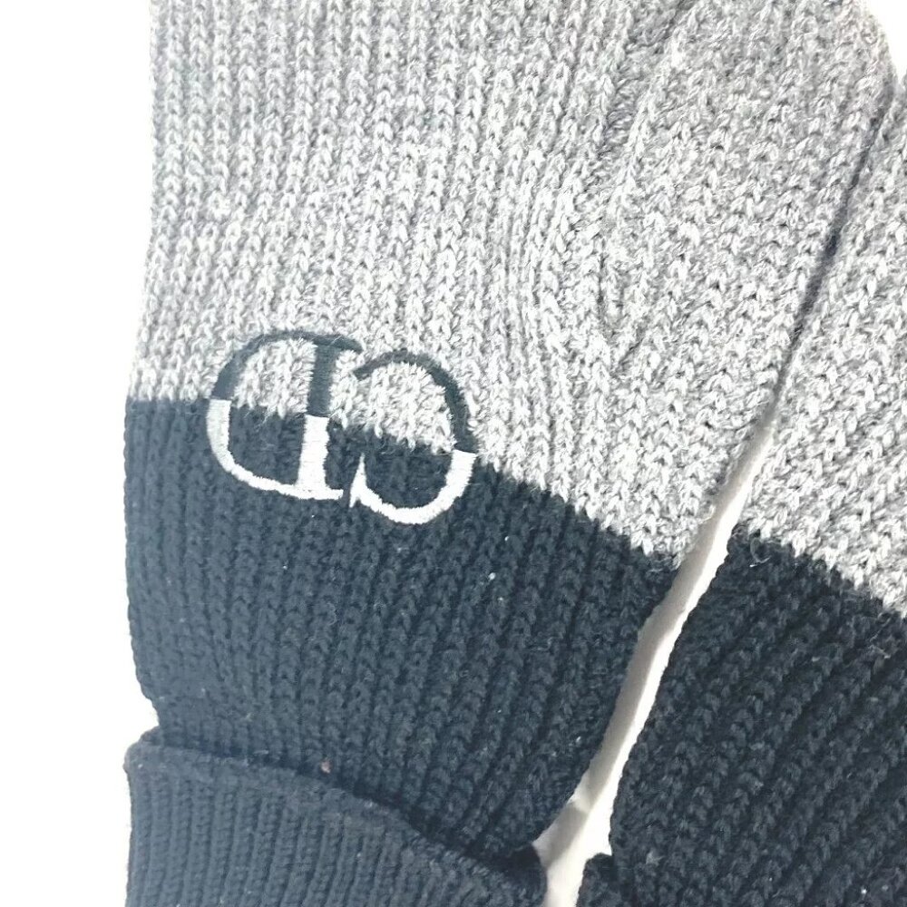 Dior 213MG01AT481 Bicolor CD logo Gloves Accessories gloves wool gray/Black - Picture 10 of 13